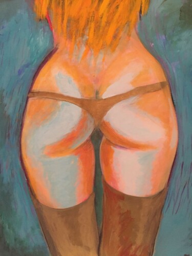Painting titled "Nude back" by Kaola Oty, Original Artwork, Acrylic