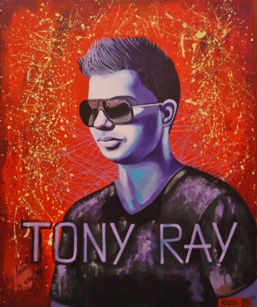 Malerei mit dem Titel "Tony Ray portrait (…" von Kaola Oty, Original-Kunstwerk, Acryl