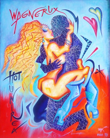 Malerei mit dem Titel "LOVERS in summer ti…" von Kaola Oty, Original-Kunstwerk, Acryl