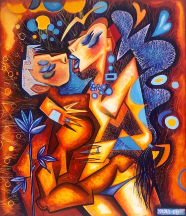 Peinture intitulée "The Blue Rose for T…" par Kaola Oty, Œuvre d'art originale, Acrylique