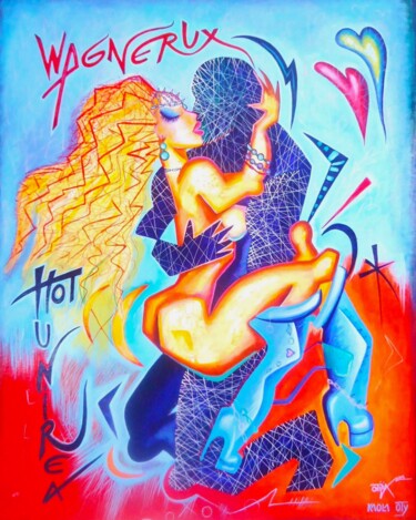 Painting titled "HOT lover s SUMMER" by Kaola Oty, Original Artwork, Acrylic
