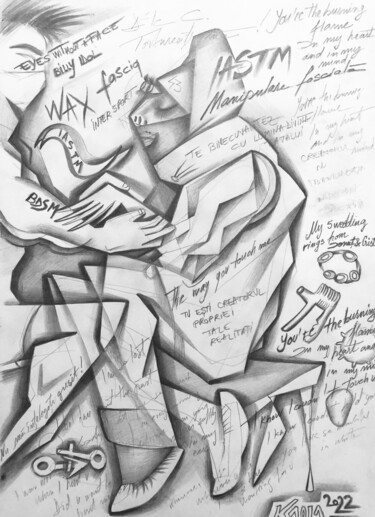 Drawing titled "IASTM" by Kaola Oty, Original Artwork, Pencil