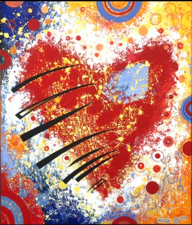 Painting titled "My heart belongs to…" by Kaola Oty, Original Artwork, Acrylic