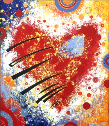 Peinture intitulée "Love ,my heart is y…" par Kaola Oty, Œuvre d'art originale, Acrylique