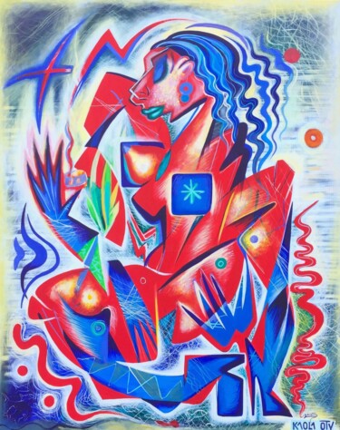 Pintura intitulada "A light for the gon…" por Kaola Oty, Obras de arte originais, Acrílico