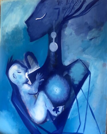 Painting titled "Maternity" by Kaola Oty, Original Artwork, Acrylic