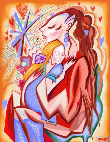 Digital Arts titled "The Healing of inne…" by Kaola Oty, Original Artwork, Acrylic