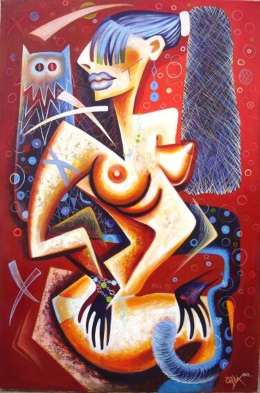 Painting titled "IRRA MAKO" by Kaola Oty, Original Artwork, Oil