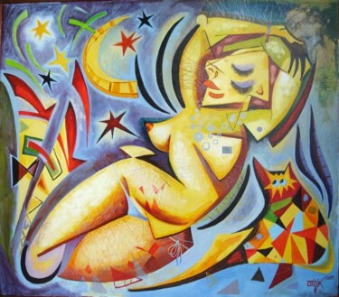 Pittura intitolato "LUNA" da Kaola Oty, Opera d'arte originale, Olio