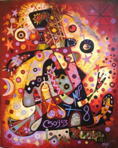 Картина под названием "The lovers" - Kaola Oty, Подлинное произведение искусства, Масло