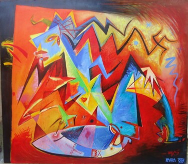 Картина под названием "BIG NUDE" - Kaola Oty, Подлинное произведение искусства, Масло