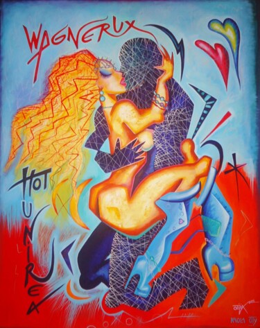 Peinture intitulée "Couple" par Kaola Oty, Œuvre d'art originale, Acrylique