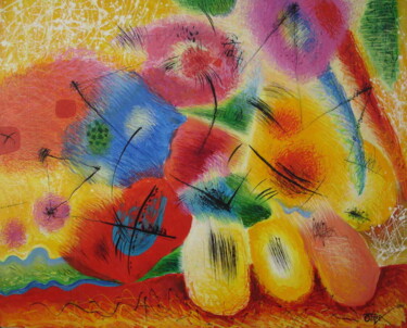 Schilderij getiteld "`Summer colors`" door Kaola Oty, Origineel Kunstwerk, Acryl
