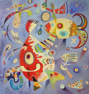 Peinture intitulée "OCEAN" par Kaola Oty, Œuvre d'art originale, Huile