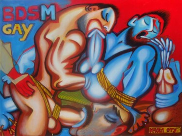 Peinture intitulée "BDSM" par Kaola Oty, Œuvre d'art originale, Acrylique