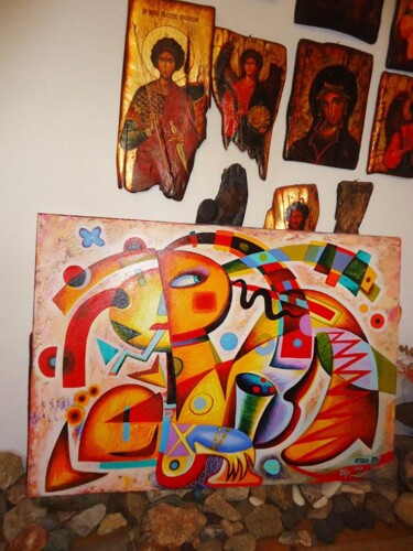 Pintura intitulada "Cubist woman" por Kaola Oty, Obras de arte originais, Acrílico