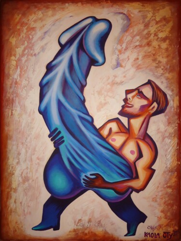 Картина под названием "RICH MAN" - Kaola Oty, Подлинное произведение искусства, Акрил