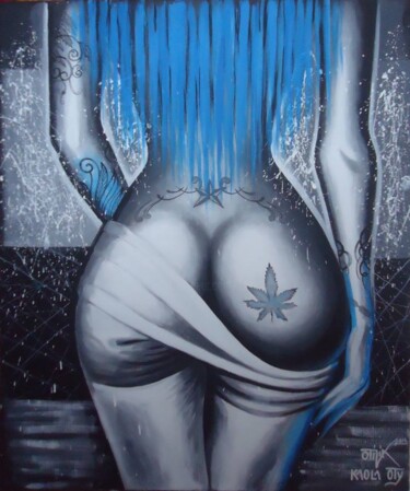 Malerei mit dem Titel "Cold woman" von Kaola Oty, Original-Kunstwerk, Acryl