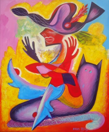 Картина под названием "Lady on limousine" - Kaola Oty, Подлинное произведение искусства