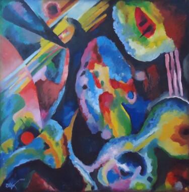 Peinture intitulée "Kandinsky s style" par Kaola Oty, Œuvre d'art originale, Huile