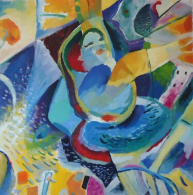 Pintura titulada "Kandinsky s style 1" por Kaola Oty, Obra de arte original, Oleo