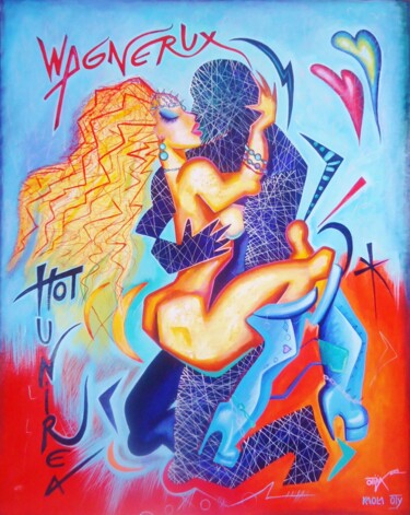 Painting titled "HOT-couple" by Kaola Oty, Original Artwork, Acrylic