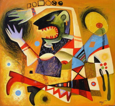 Peinture intitulée "The scream" par Kaola Oty, Œuvre d'art originale