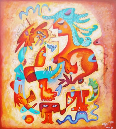 Картина под названием "Jellyfish woman" - Kaola Oty, Подлинное произведение искусства, Акрил