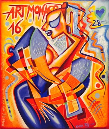 Картина под названием "Kaola to Art Monaco" - Kaola Oty, Подлинное произведение искусства, Акрил