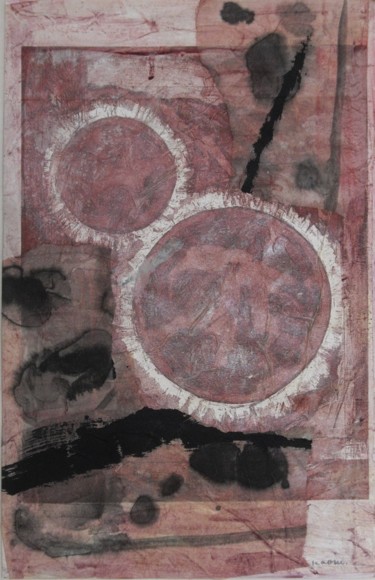 Peinture intitulée "Deux cercres" par Kaoru Tsuzawa, Œuvre d'art originale