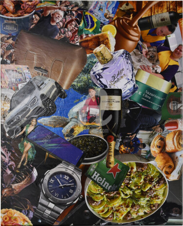 Collages titled "La Terre va mal" by Kaouteur Souibgui, Original Artwork, Collages