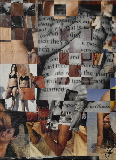 Collages intitulée "Décadence de la Nud…" par Kaouteur Souibgui, Œuvre d'art originale, Collages