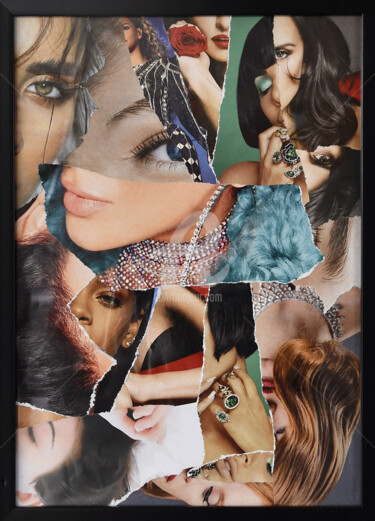 Collages getiteld "Femmes-Puzzle" door Kaouteur Souibgui, Origineel Kunstwerk, Collages