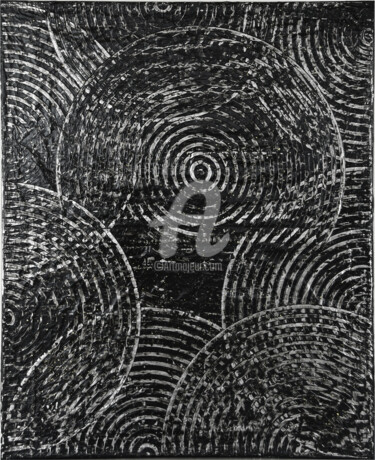 Peinture intitulée "Noir Obsession" par Kaouteur Souibgui, Œuvre d'art originale, Acrylique Monté sur Châssis en bois