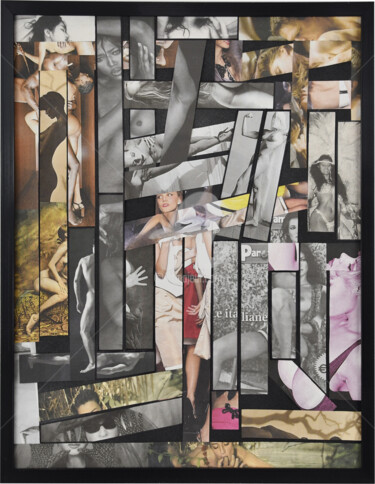 Collages intitulée "ErotiKA" par Kaouteur Souibgui, Œuvre d'art originale, Collages Monté sur Autre panneau rigide