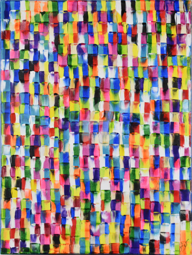Malarstwo zatytułowany „Colorful Buildings…” autorstwa Kaouteur Souibgui, Oryginalna praca, Akryl