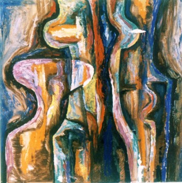 Painting titled "Художник и модель /…" by Haim Kapchitz, Original Artwork