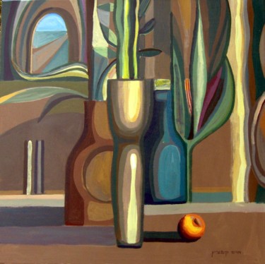 Painting titled "натюрморт с фруктом…" by Haim Kapchitz, Original Artwork