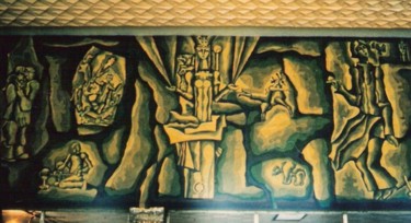 Картина под названием "фреска "Уральские с…" - Haim Kapchitz, Подлинное произведение искусства