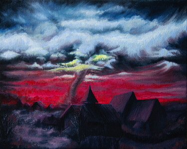 Peinture intitulée "Tornado" par Kaprasis, Œuvre d'art originale, Huile Monté sur Châssis en bois