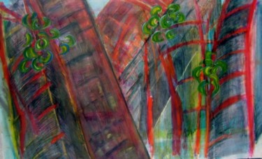 Peinture intitulée "vegetation" par Sylvie Kaptur Gintz, Œuvre d'art originale