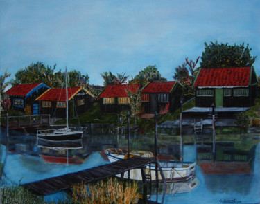 Painting titled "Le canal" by Kapy, Original Artwork, Acrylic
