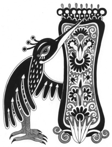 Рисунок под названием "Буква А" - Леся Кара-Коця, Подлинное произведение искусства