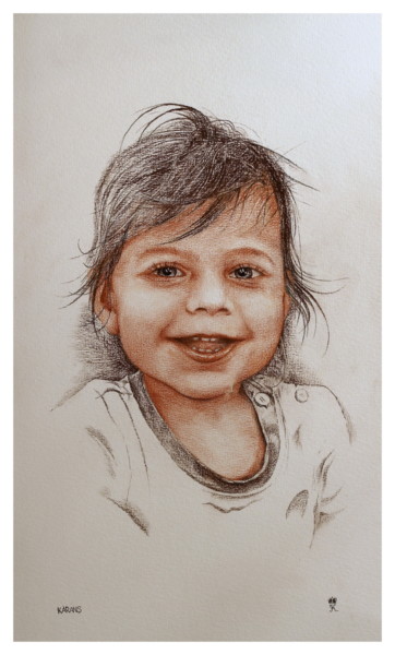 Drawing titled "Ребёнок" by Alexey Karans, Original Artwork, Pencil