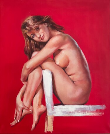 Painting titled "sexy model" by Karas Gleb, Original Artwork, Oil