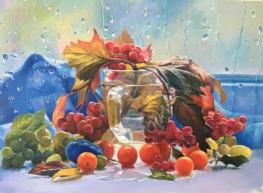 Painting titled "Still Life tomatoes…" by Karas Gleb, Original Artwork, Oil