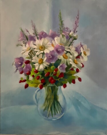 "Bouquet with daisies" başlıklı Tablo Karas Gleb tarafından, Orijinal sanat, Petrol