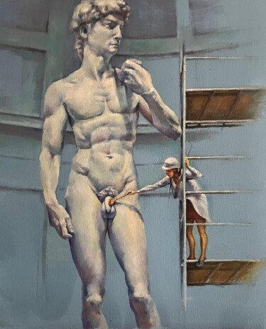 Pittura intitolato "cleaning of David" da Karas Gleb, Opera d'arte originale, Olio