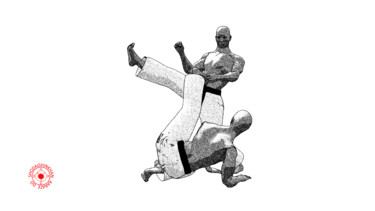 Arte digitale intitolato "Naname ni fuseru" da Karate Poster, Opera d'arte originale, Lavoro digitale 2D
