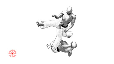Naname ni fuseru (2) Arts numériques intitulée "Naname ni fuseru (2)" par Karate Poster, Œuvre d'art originale, Travail numérique 2D